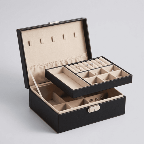 2-Layer Leather Jewelry Box