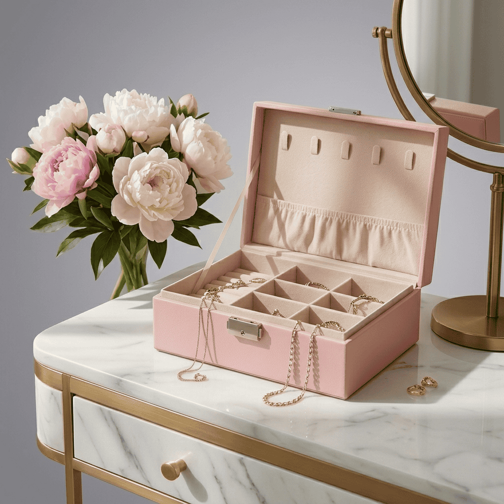 2-Layer Leather Jewelry Box