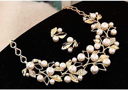 YouBella Jewellery Sets for Women Stylish Latest Pearl Studded Choker Necklace Jewellery set with Earrings For Girls/Women (0HqIz)