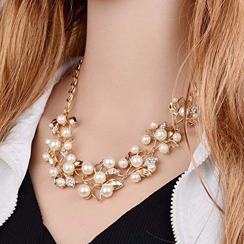 YouBella Jewellery Sets for Women Stylish Latest Pearl Studded Choker Necklace Jewellery set with Earrings For Girls/Women (0HqIz)