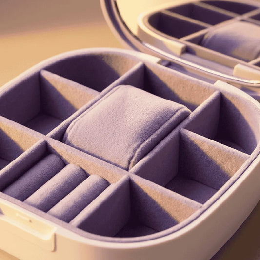 Portable Mirror Jewelry Organizer Box