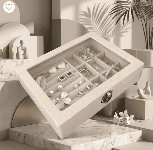 Premium Velvet Glass Jewellery Box