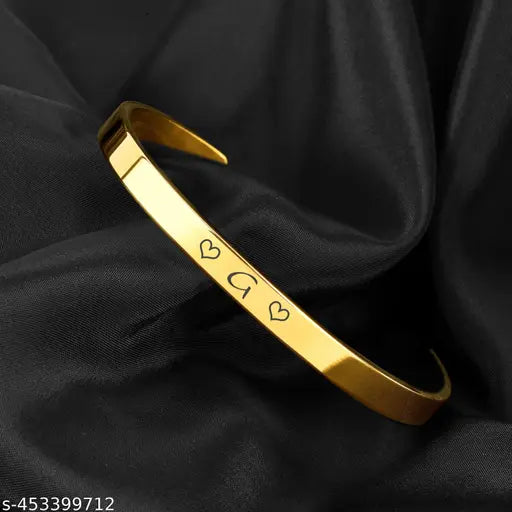 Brass Gold Plated Initial A to Z Bracelet | Unisex Bracelet | Name Bracelet | Customize Bracelet | Long Life Platinhg (TFhnN)