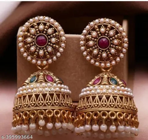 Antique Designer Oxidized Rajwadi Jhumka Earrings for beautiful girls & women (28AS0)