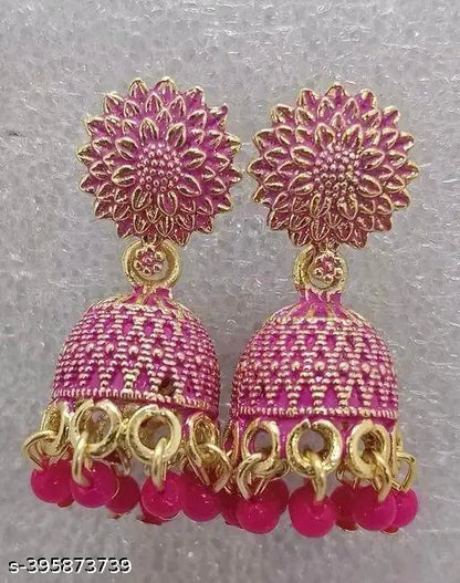 Oxodise Earrings Combo of 12 Colors Earrings Gold Plated Earrings | Girls'$ Women's Jhumka Earrings |Traditional Engagement Earrings |Multicolor Jhumki Earrings |Designer Jhumka Earrings (03ecE)