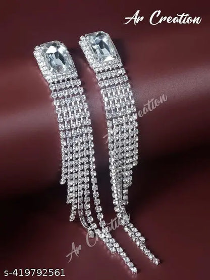 American Diamond Earrings for Women and Girls (eVzoL)