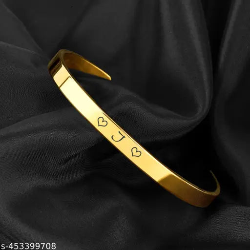 Brass Gold Plated Initial A to Z Bracelet | Unisex Bracelet | Name Bracelet | Customize Bracelet | Long Life Platinhg (TFhnN)