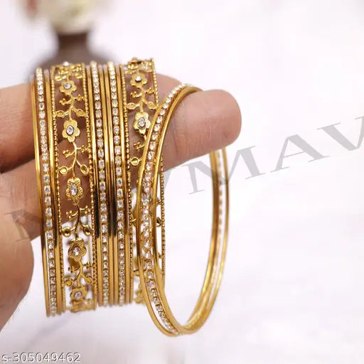 NAVMAV Bangles for Women and Girls bridal fancy jewellery south indian style bangles Traditional bangle Set (Nebbc)